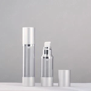 4oz Airless Pump Bottle With Aluminum Silver Cap and Bottom