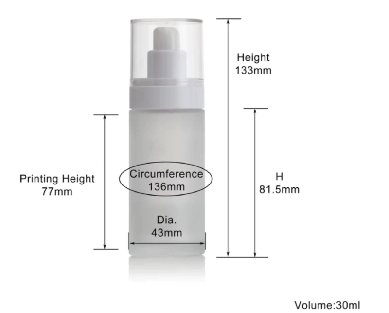 Refillable 15ml 30ml 50ml Glass Airless Bottle